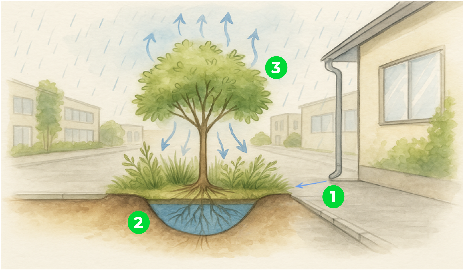 Schéma eau et végétal - Aquapuncture